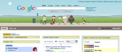 Google Homepage con varios diseños