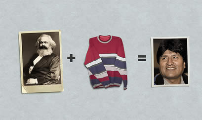 Marx + chompita rayada = Evo Morales