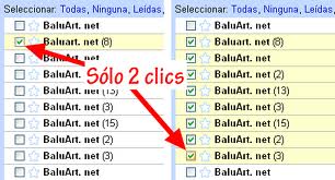 Gmail: Seleccionar múltiples emals con Shift
