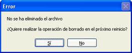 Eliminar archivos utilizados por el sistema