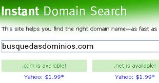 Instant Domain Search.- Tu nombre de dominio al instante