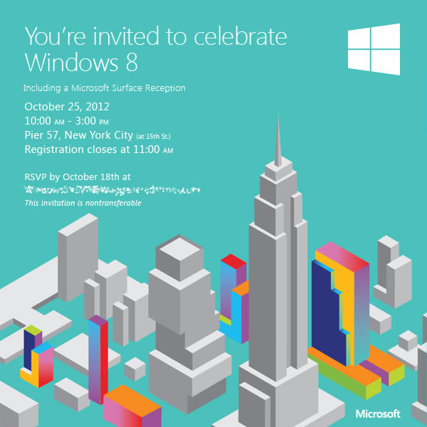 Microsoft nos invita al lanzamiento del Windows 8