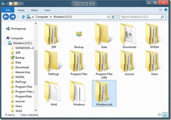 Cómo eliminar la carpeta Windows.old en Windows 8