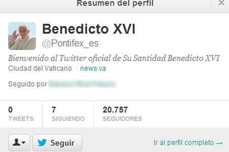 Papa Benedicto XVI se une a Twitter