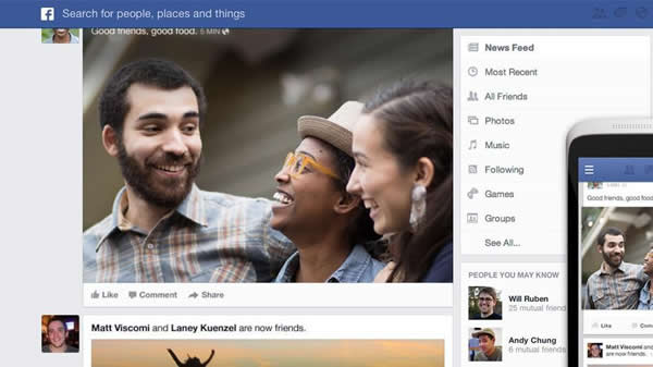 Facebook estrena nuevo diseño - Noticias, fotos, música y más