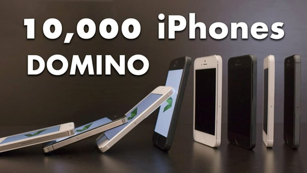 Video: ¡10,000 iPhones cayendo como piezas de Dominó!