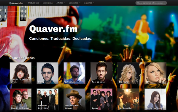  Quaver.fm, para dedicar letras de canciones traducidas