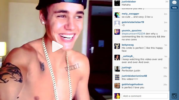 Justin Bieber: El primer Instagram Video con 1 Millón de Likes