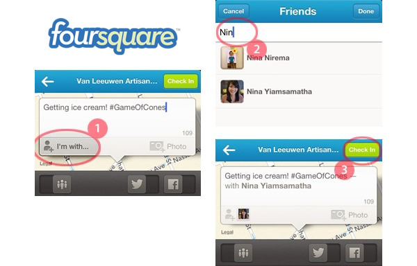 Actualización de Foursquare permite hacer Check In a amigos