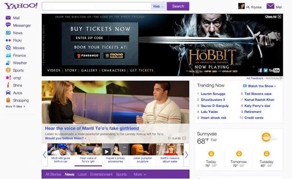 Yahoo! renueva el diseño de sus sitios web