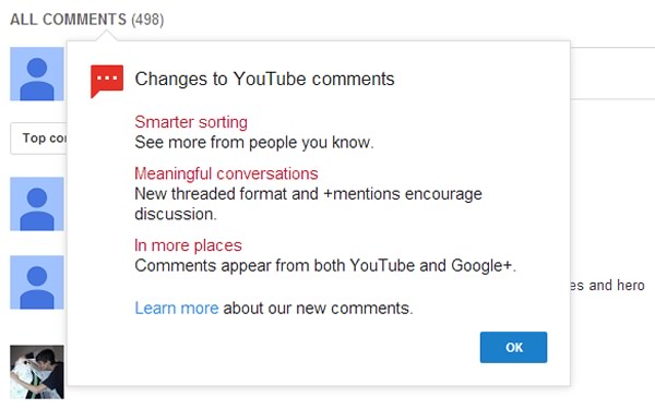YouTube integra sus comentarios con Google+ (Vídeo)