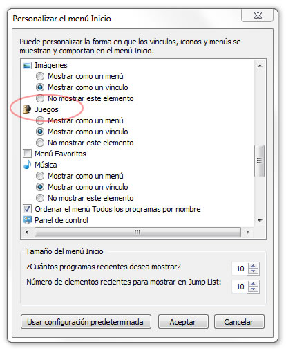 Personalizar el Menú Inicio