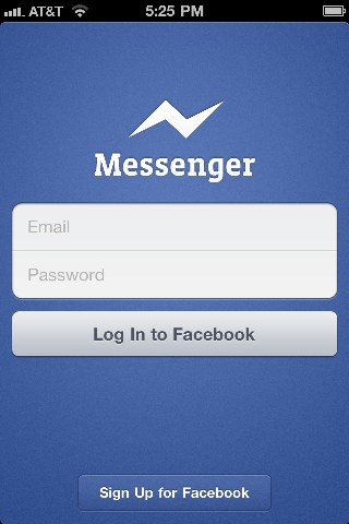 iPhone - Facebook Messenger Login