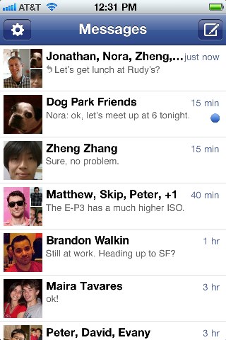 iPhone - Facebook Messenger Mensajes