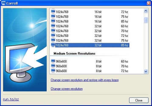 Carroll, ajusta las resoluciones de pantalla según el usuario de Windows