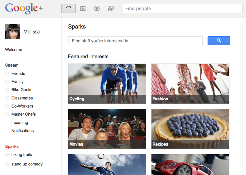 Google Plus Sparks