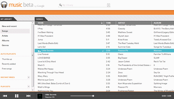 Google Music Beta Organizar Canciones en la Nube