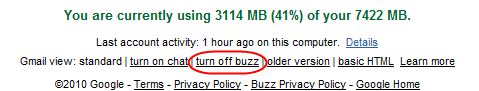 Cómo desactivar Google Buzz