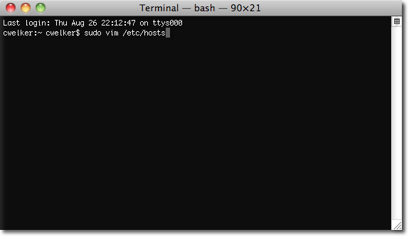 Hosts Terminal Mac OSX
