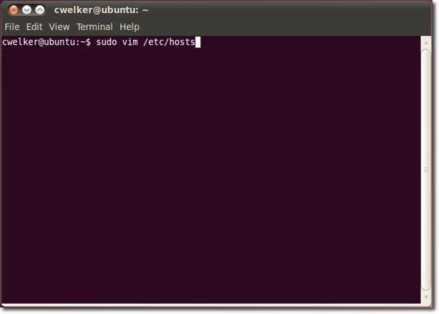 Hosts Terminal Ubuntu
