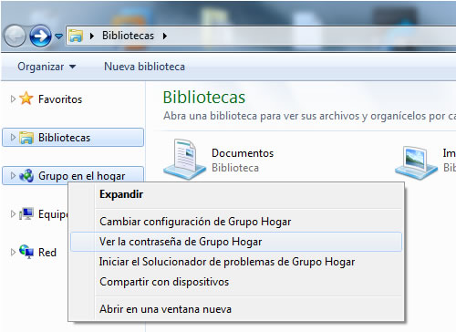 Ver Password Grupo Hogar Windows 7