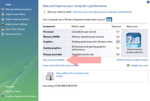 Windows Vista View detailed performance