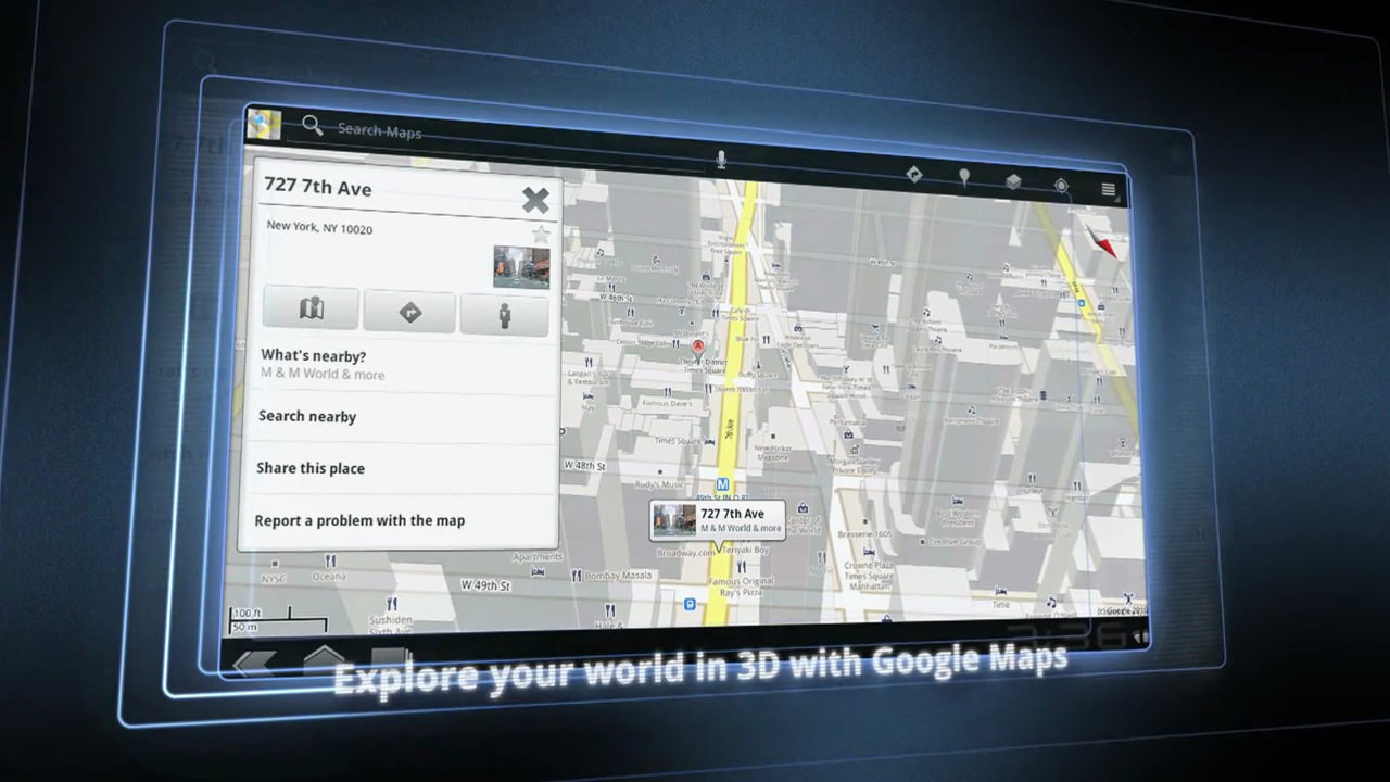 Google Maps Android 3.0, Honeycomb