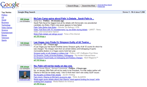 Google Blog Search muestra lo más comentado de la blogosfera