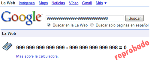 Google calculadora error