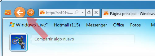 Hotmail Jumplist Icono en el navegador