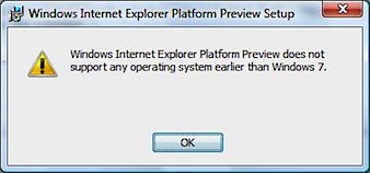 IE10 Windows Vista Error