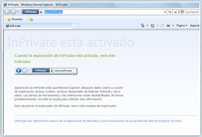 Internet Explorer 8 inPrivate Browsing