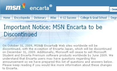 Microsoft cierra Encarta