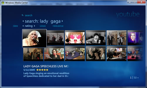 Youtube Dailymotion Windows Media Center