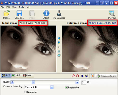 Radical Image Optimization Tool, para comprimir imágenes lado a lado