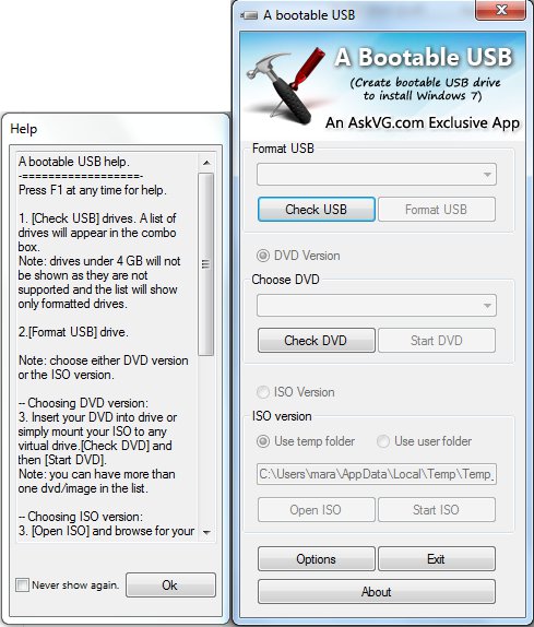 Utilidad para crear una unidad USB de arranque para instalar Windows Vista, Server 2008 y 7