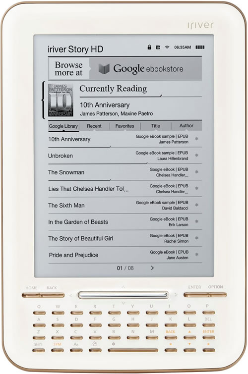 La plataforma de Google eBooks ya tiene su primer lector electrónico