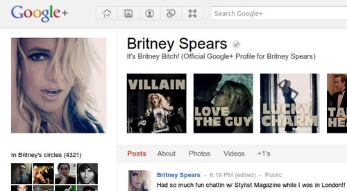 Britney Spears Google plus