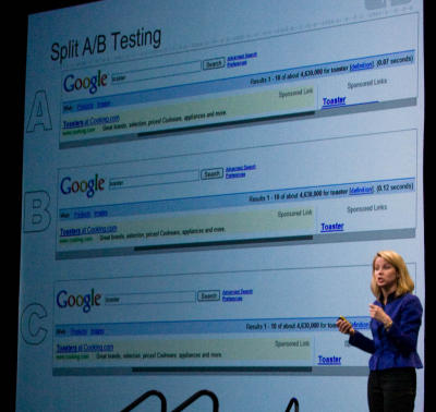 Marissa Mayer Google A/B testing