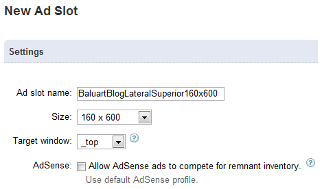 Crear un Ad Slot