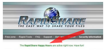 Rapidshare Happy Hours Detector