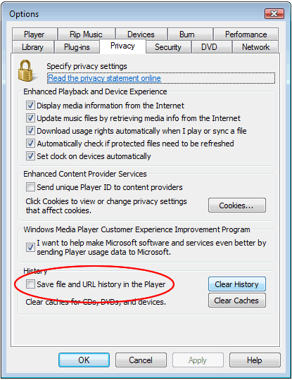 Cómo borrar archivos recientes en Windows Media Player