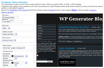 Generador de Temas para Wordpress