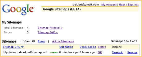 Google Sitemap con PHP y MySQL