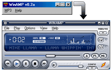 La evolución de Winamp, desde la versión 0.2 hasta 5