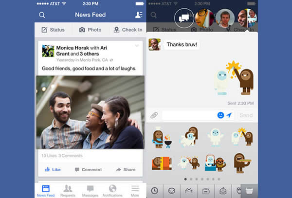 Facebook lanza nueva app móvil para iOS 7