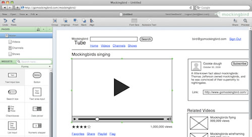 Mockingbird, para crear prototipos de websites gratis