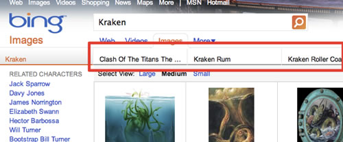 Tabs en el buscador de imagenes de Bing
