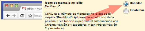 Cómo colocar el ícono de mensaje no leído de Gmail 2