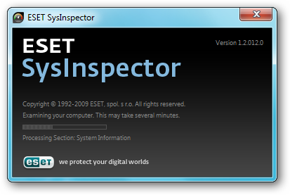 ESET SysInspector Examinando